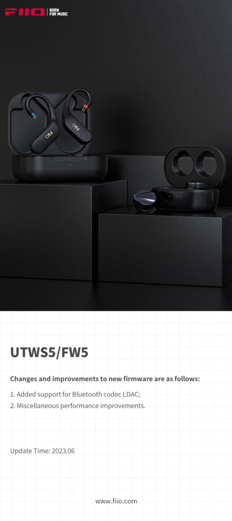 FIIO製完全ワイヤレスイヤホン「FW5」ベータ版ファームウェア公開のご